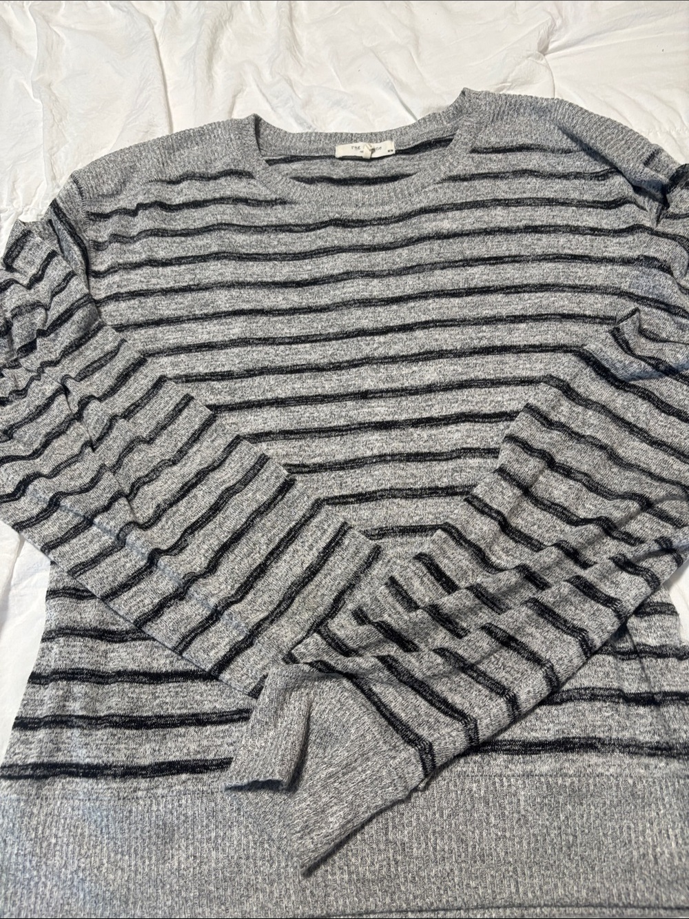rag & bone Gray Striped Crewneck Sweater - Picture 2 of 7